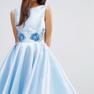 Chi Chi London Embroidered Back Detail Midi Dress